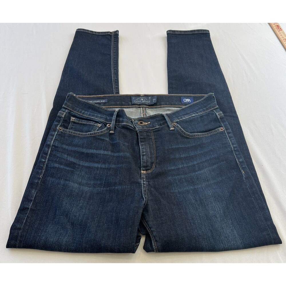 Lucky Brand Brooke Legging Jeans Women’s 6/28A Dark Wash Skinny Orta Premium - Picture 2 of 14